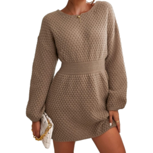 Size Large Chunky knit Mini sweater dress Long sleeve comfortable Soft CUPSHE